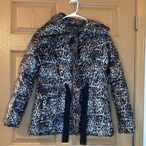 Weill Black & Gray Animal Print Women's Puffer Jacket - NWOT
